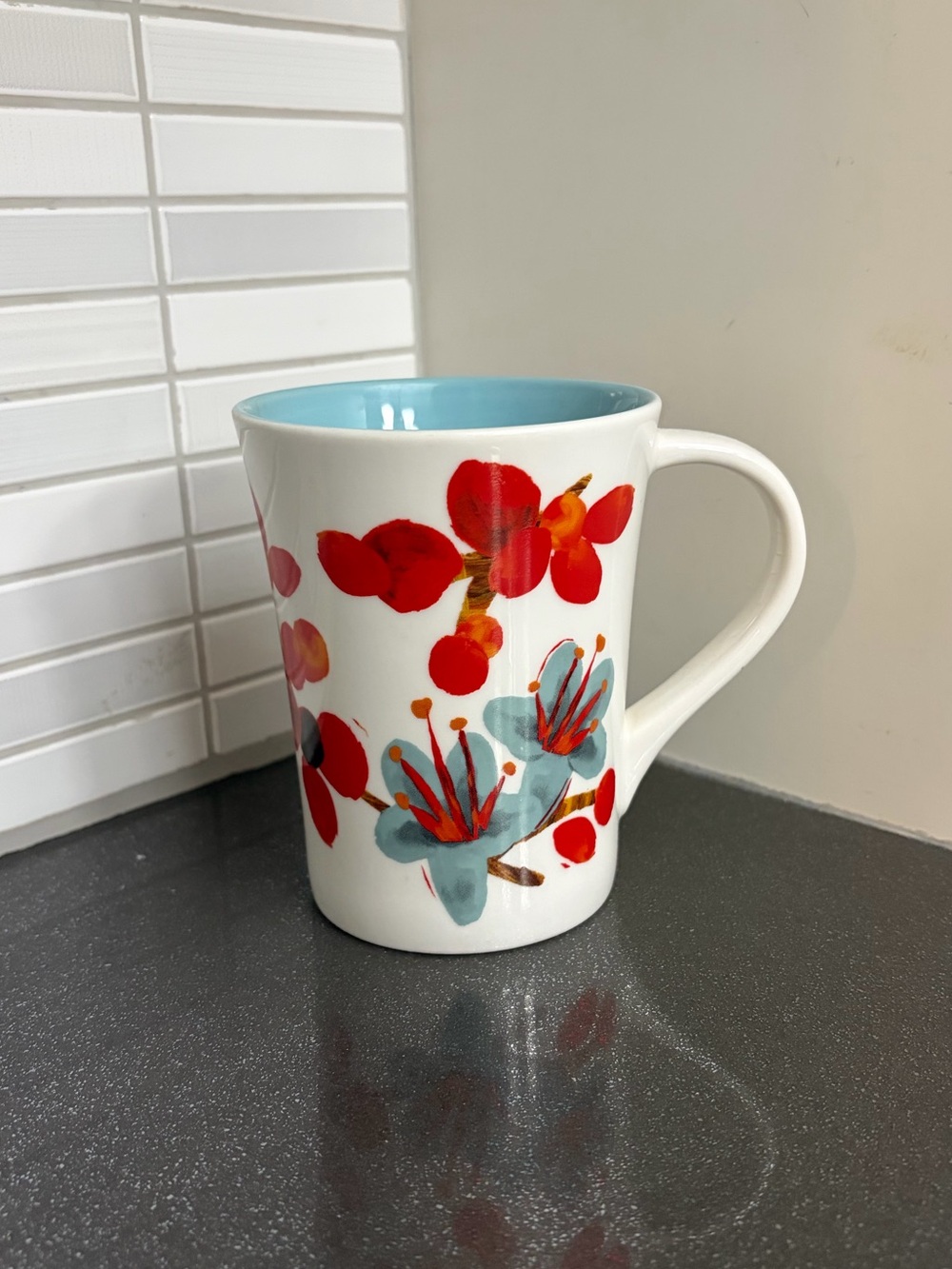 Starbucks 2008 12 oz floral coffee mug